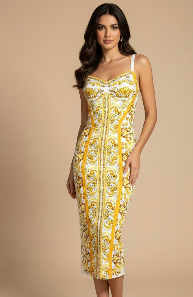 Vestido Estampa DG — Luxo Novidade