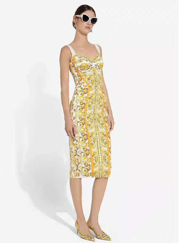 Vestido Estampa DG — Luxo Novidade