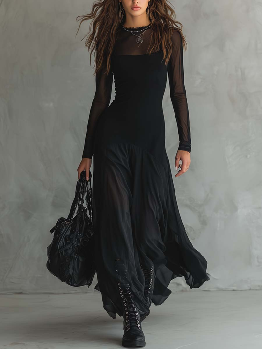 Vestido Maxi de Tule Noite de Elegância
